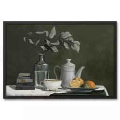 Antique Green Still Life Canvas Art Print