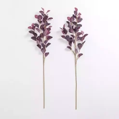 Antique Purple Eucalyptus Stems, Set of 2