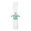 Aqua Beaded Turtle Napkin Rings, Set of 6