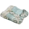 Aqua Blue Aztec Fringe Throw