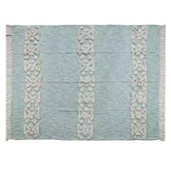 Aqua Blue Aztec Fringe Throw