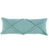 Aqua Fringe Diamond Lumbar Pillow