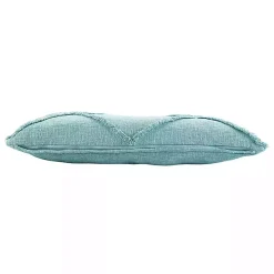 Aqua Fringe Diamond Lumbar Pillow