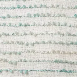 Aqua Handstitched Stripes Throw Pillow