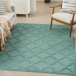 Aqua Trellis Indoor/Outdoor Area Rug, 6x9