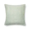 Aquamarine Woven Geometric Outdoor Throw Pillow