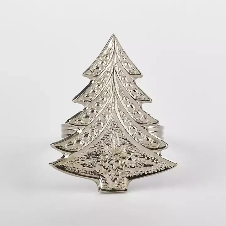 Art Deco Christmas Tree Napkin Rings, Set of 4