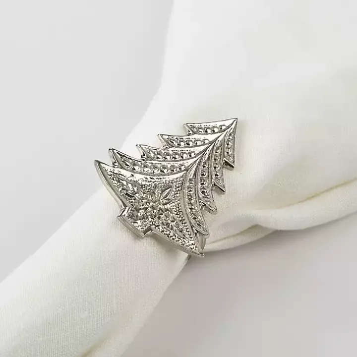 Art Deco Christmas Tree Napkin Rings, Set of 4