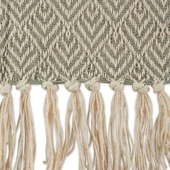 Artichoke Green Diamond Fringe Throw