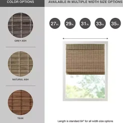 Ash Bamboo Light Filtering Roman Shade, 33 in.