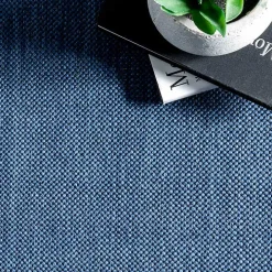 Asia Blue Stripe Border Outdoor Rug, 5x8