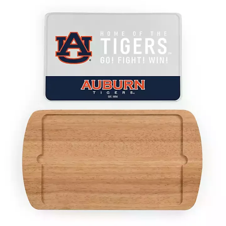 Auburn Tigers Wood and Glass Serving Board