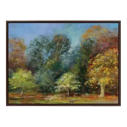 Autumn Forest Day Framed Canvas Art Print