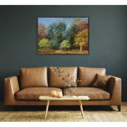 Autumn Forest Day Framed Canvas Art Print