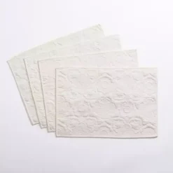 Avery Ivory Quilted Placemats, Set of 4