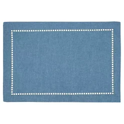 Azure Laser-Cut Hemstitch Placemats, Set of 4