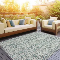 Azure Terrace Sun Shower Outdoor Area Rug, 7x9