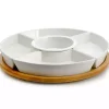 Bamboo 5-pc. Ceramic Modern Set Lazy Susan