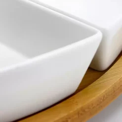 Bamboo 5-pc. Ceramic Modern Set Lazy Susan