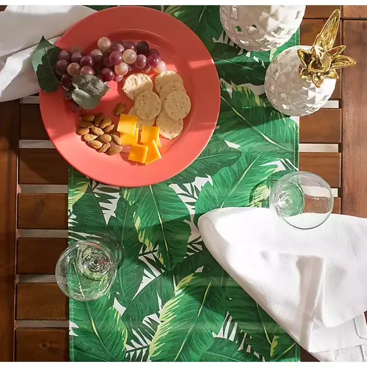 Banana Leaf Outdoor Table Runner, 108 in.