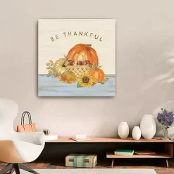 Be Thankful Pumpkins Canvas Art Print, 30x30 in.