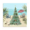 Beach Christmas Tree Canvas Art Print, 30x30 in.