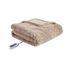 Beautyrest Leopard Faux Fur Oversized Heated Throw