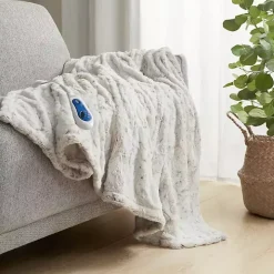 Beautyrest Snow Faux Fur Oversized Heated Throw