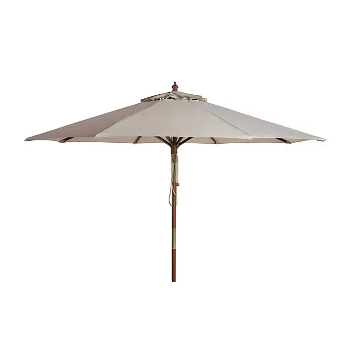 Beige 9 ft. Eucalyptus Outdoor Umbrella