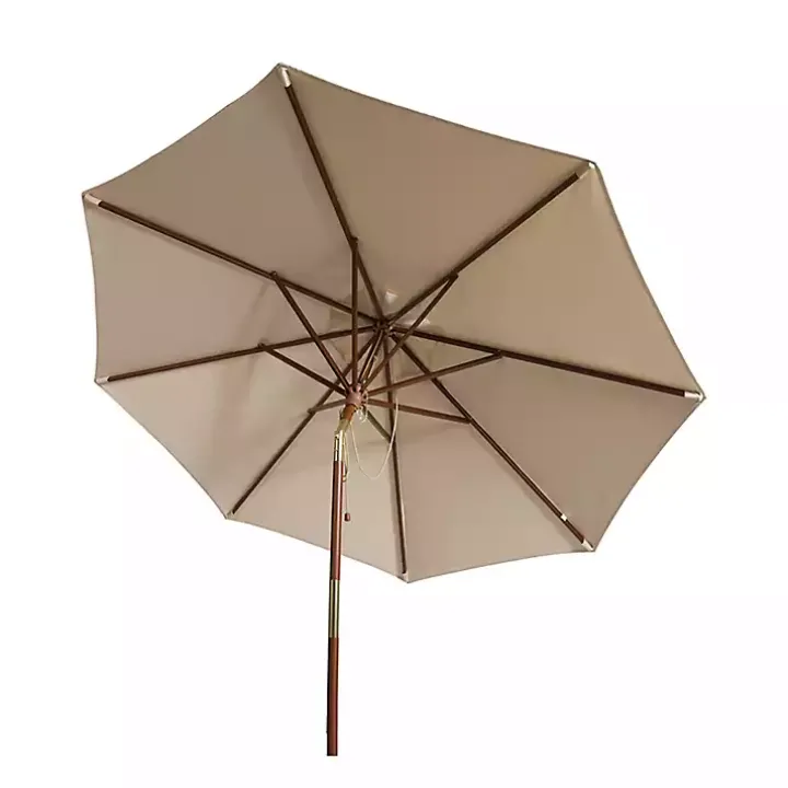 Beige 9 ft. Eucalyptus Outdoor Umbrella