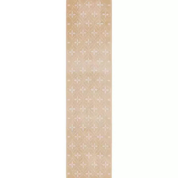 Beige & Ivory Quatrefoil Indoor/Outdoor Runner