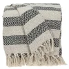 Beige and Black Diamond Stripe Throw