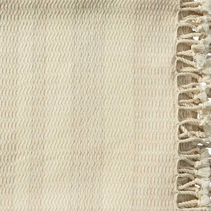 Beige and White Stripes Cotton Throw