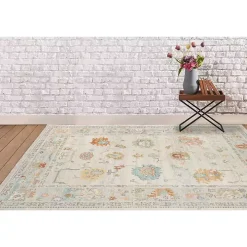 Beige Bohemian Area Rug, 5x8