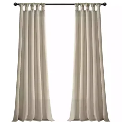 Beige Burlap Knotted Curtain Panel Set, 108 in.