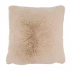 Beige Faux Rabbit Fur Pillow
