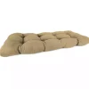 Beige French Edge Outdoor Wicker Settee Cushion