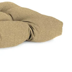 Beige French Edge Outdoor Wicker Settee Cushion