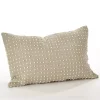 Beige French Knotted Lumbar Throw Pillow