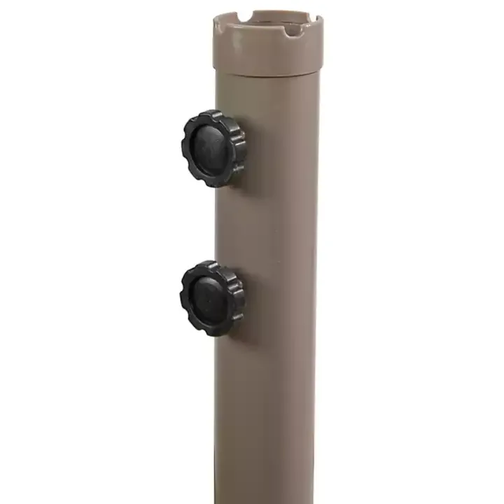 Beige Offset Hand Crank Outdoor Umbrella