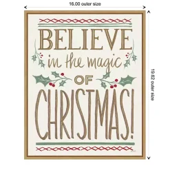 Believe in the Magic Christmas Canvas Wall Plaque