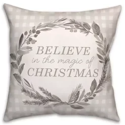 Believe in the Magic of Christmas Plaid Pillow