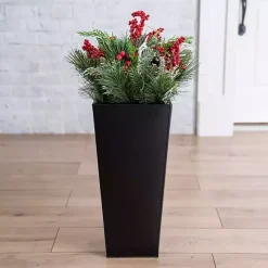 Berry Pinecone Holiday Arrangement in Tall Planter