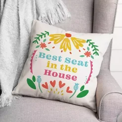 Best Seat in the House Floral Throw Pillow