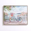 Bike on the Boardwalk Framed Canvas Art Print