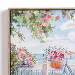 Bike on the Boardwalk Framed Canvas Art Print