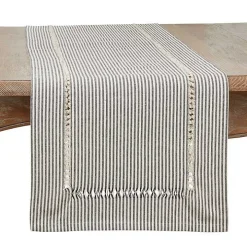 Black & White Striped Table Runner, 72 in.