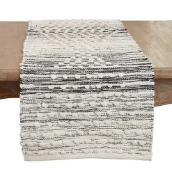 Black and Cream Textured Diamonds Table Runner