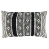 Black and Cream Woven Pattern Lumbar Pillow