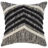 Black and Metallic Fringe Textured Pillow